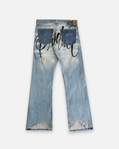 Product品 Classic Airbrushed Cloud Denim Plain Pocket